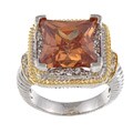 La Preciosa Two-tone Champagne and White Cubic Zirconia Ring