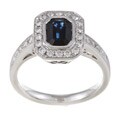 18k White Gold Blue Sapphire and 2/5ct TDW Diamond Ring (G-H, VS1-VS2)