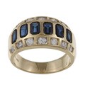 14k Yellow Gold Sapphire and 7/8ct TDW Diamond Ring (G-H, VS1-VS2)