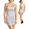 Stanzino Women's Grey Embellished One-Shoulder Dress