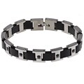 Stainless Steel Men's 1/2ct TDW Black Diamond Bracelet