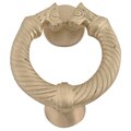 Studies blog on iron Andirons Dog Head Collection Satin Brass 5.25-inch Door Knocker