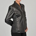Collezione Italia Women's Plus Size New Zealand Lambskin Leather Scuba Jacket
