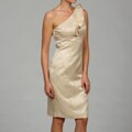 Evan Picone Women's Stone Jacquard One-shoulder Dress