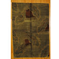 Tibetan Hand-knotted Olive Green/Burgundy Wool Rug (6' x 9')