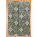 Tibetan Hand-knotted Green/ Light Green Wool Rug (6' x 9')