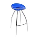 Rose Blue/ Chrome Bar Stool