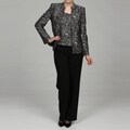 Kasper Women's Silver Multi 3-piece Pant Suit