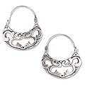 Sterling Silver 'Dancing River' Hoop Earrings (Mexico)