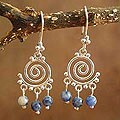 Handcrafted Sterling Silver 'Sky Energy' Sodalite Earrings (Peru)