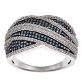 Sterling Silver 3/4ct TDW Blue and White Diamond Ring (H-I, I2)