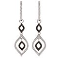 Sterling Silver 1/2ct TDW Black and White Diamond Earrings (H-I, I2)