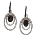 Sterling Silver 3/4ct TDW Black and White Diamond Earrings (H-I, I2)