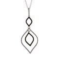 Sterling Silver 2/5ct TDW Black and White Diamond Marquise Necklace (H-I, I2)