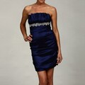 Hailey by Adrianna Papell Women's Stretch Taffeta Pleated Bust Evening Dress