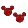 Sterling Silver Disney's Mickey Mouse Red Crystal Earrings