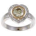 18k Two-Tone Gold 1ct TDW Diamond Heart Ring (SI1)