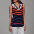 Calvin Klein Women's Stripe Cowl Neck Top