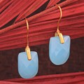 Goldtone Simulated Chalcedony Dangle Earrings (India)