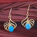 Goldtone Simulated Turquoise Earrings (India)