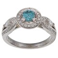 14k Two-tone Gold 3/4ct TDW Blue and White Diamond Ring (H-I, I1-I2)