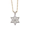 14k White Gold Diamond Accent Star Of David Necklace (H-I, SI2)