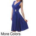 Tabeez Women's Royal Blue Gathered Diamond Dress