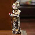 Handcrafted Albesia Wood 'Hanoman' Rod Puppet (Indonesia)