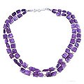 Sterling Silver 'Paradise' Amethyst Strand Necklace (India)