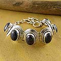 Sterling Silver 'Blue Mystery' Lapis Lazuli Link Bracelet (India)