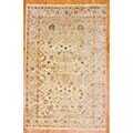 Hand-knotted Oushak Light Green and Ivory Wool Rug (5'7 x 8'5)