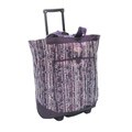 Olympia 20-inch Purple Floral Rolling Shopper Tote