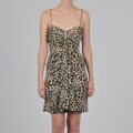 Onyx Nite Women's Leopard-print Sweetheart Bodice Dress