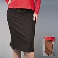 AtoZ Women's Kick-Pleat Pencil Skirt