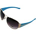Women's Blue Metal Aviator Sunglasses