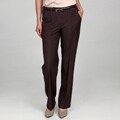 Sharagano Women's Chocolate Career Pleated Pants