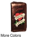 Ed Hardy Metallic 'True Love' Zip Around Wallet