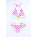 Azul Swimwear Pink/ White Checkered Halter Bikini