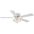 Epiphany Lighting Frosted Glass 3-light White Hugger Ceiling Fan