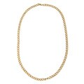 Stainless Steel and Gold IP Men's Cuban Link Chain Necklace
