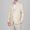 U&I Men's Beige Linen Blazer