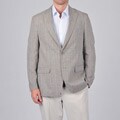 U&I Men's Linen Windowpane Pattern Blazer