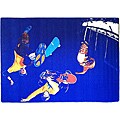 Skateboarding Blue Area Rug (5' x 8')