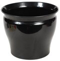 Shiny Black Metal 16-inch Planter (Set of 2)