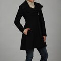 Jessica Simpson Women's Black Melton Zip-front Coat