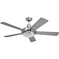 Contemporary 52-inch Nickel 2-light Ceiling Fan