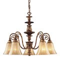 5-light Burnt Gold Leaf Finish Chandelier
