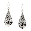 Sunstone Sterling Silver Bali Filigree Dangle Earrings