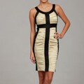 Jax Women's Black/ Pale Gold Ruche Dress