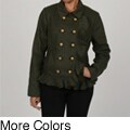 CoffeeShop Women's Junior's Wool Ruffled Jacket